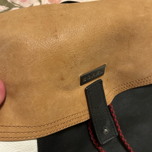 Sorel Black and Tan Leather Backpack - Picture 2 of 8